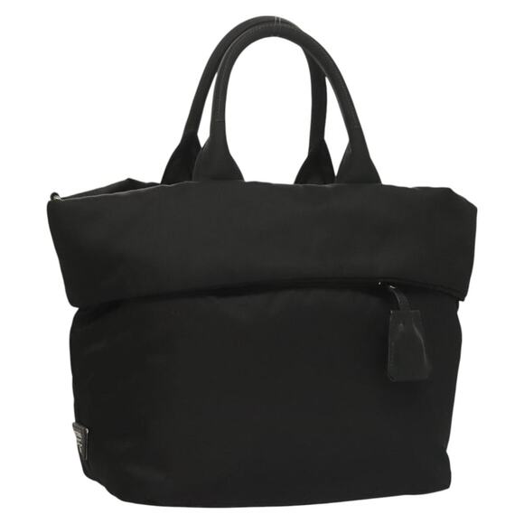 PRADA Hand Bag Nylon Black Silver - Picture 1 of 12